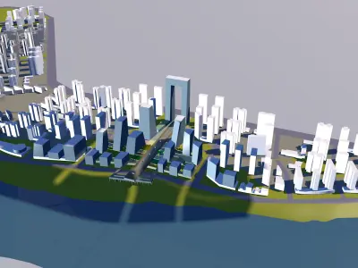 Urban highrise building building ancillary building commercial 3D model buy