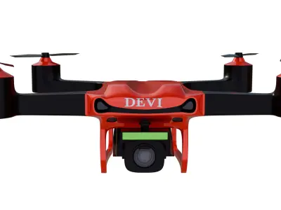 Drone with camera and rader 3D model