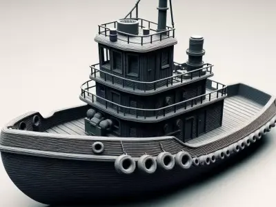 Classic Wooden Boat 3D Model 3D print model
