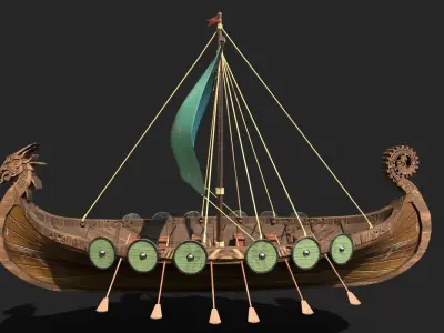 Viking Longship 3D model purchase