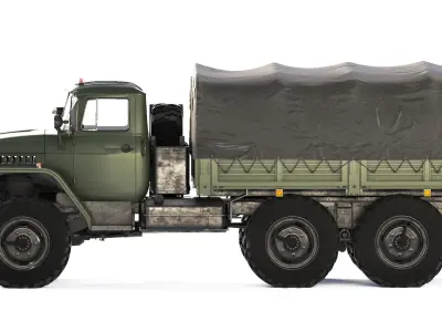 Ural 4320 tarpaulin body 1980 3D model