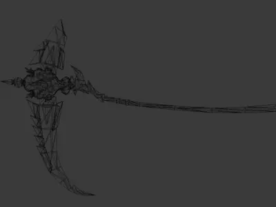 Futuristic Scythe  Low-poly 3D model