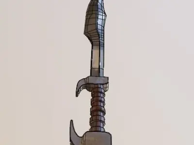 Lowpoly pbr knife metal sword Free low-poly 3D model