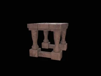  Square Stool Low-poly 3D model