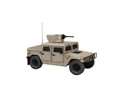 Humvee Low Poly Military Jeep Off Road Tactical Vehicle Low-poly 3D model