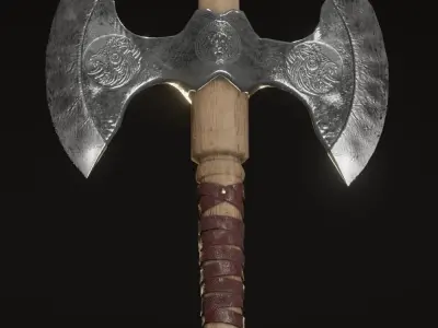 Viking Axe pack PBR Low poly game ready Low-poly 3D model