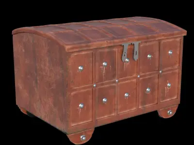 Indian Chest - Medieval 18th Century - Indian Cabinet 3D model