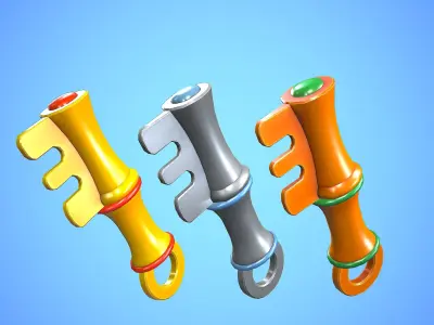 KEY CARTOON STYLIZED Low-poly 3D model