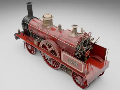 McConnell Bloomer Steam Locomotive 1851 3D model