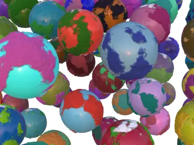 125 pcs of Stylized Planet Asset Pack Free 3D model