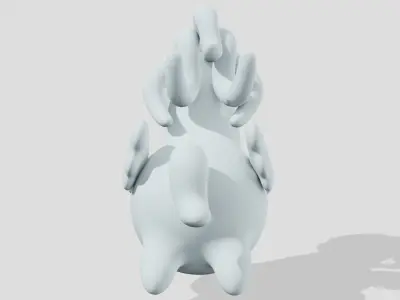 Cute little pegasus flying  3D model
