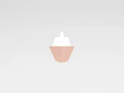 Cartoon Simple Warship v1 007 Low-poly 3D model