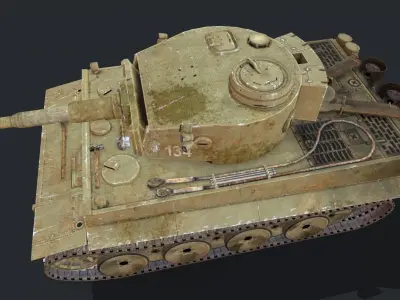 Tiger Tank Low-poly 3D model Low-poly