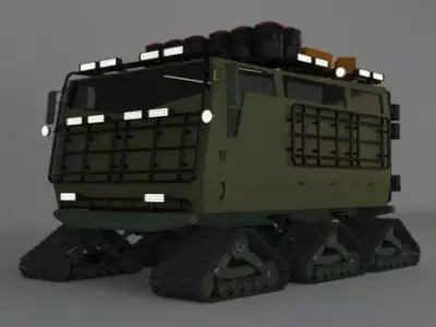tracked snow vehicle Low-poly 3D model
