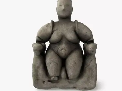 Cybele Mother Goddess Low-poly 3D model