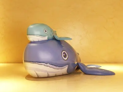animal humpback blue giant marine ocean sea fish 3D model