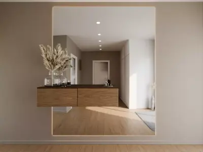 Minimalistic hallway interior design  Free 3D model