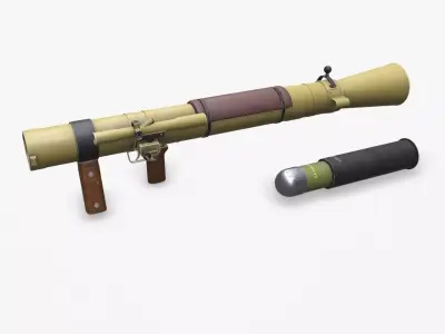 Carl Gustaf M2 Recoilless Rifle Anti Tank Rocket Launcher Low-poly 3D model