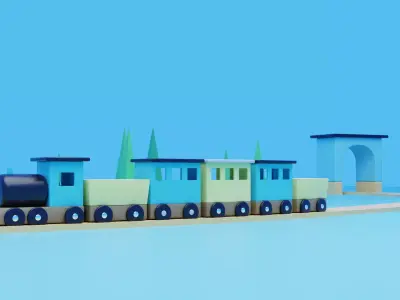 train Free low-poly 3D model