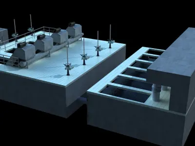 Sewage treatment plant 3D model buy