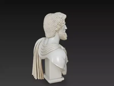 Marble Sentinel - Classical Warrior Bust 3D Model 3D print model