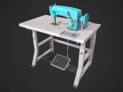 Sewing Machine Low-poly 3D model buy