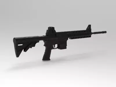 AR-15 style rifle 3D model
