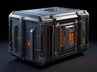 SciFi Storage Container Game Asset Low-poly 3D model
