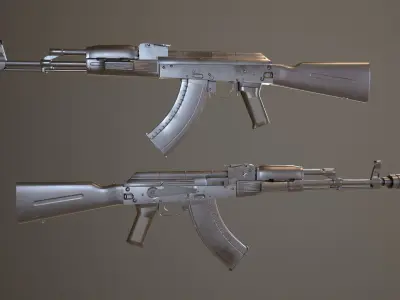 AK74 Russian Game Ready 6 Variations Low-poly 3D model purchase