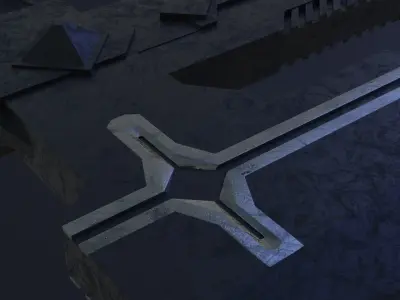 Viking axe Low-poly 3D model 19