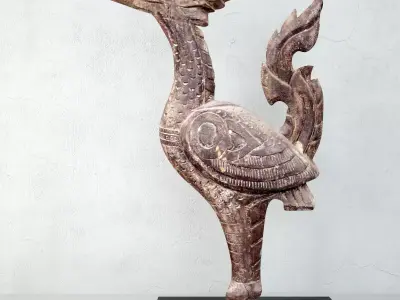 Large-Scale Wood Indonesian Bird Figure 3D model