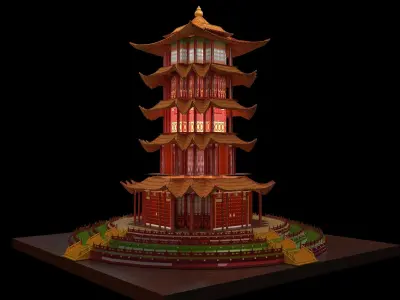 Chinese ancient  house   3D model 2