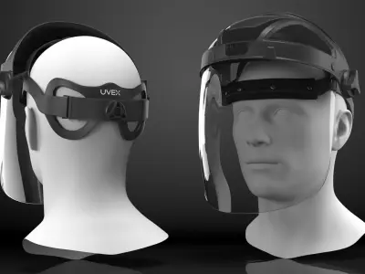 Uvex Turboshield Face Shield Transparent Visor 3D model