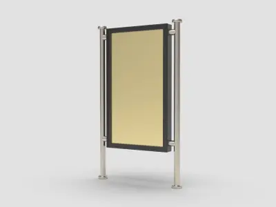 Style advertisement close to a urban street in city 3D model get