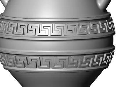 Greek key strips vintage urn and vase 3D print model