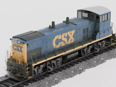 EMD MP15AC Locomotive Low-poly 3D model