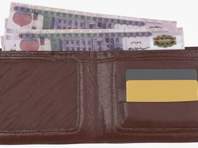 Egypt 200 Pounds Wallet Money Purse 3D model