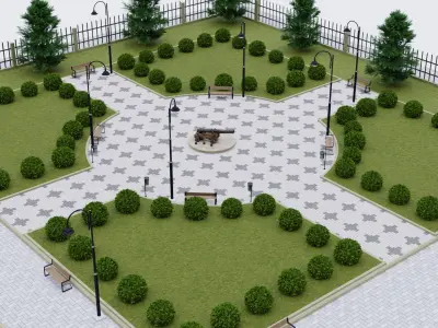 Garden Park Modular 3D model