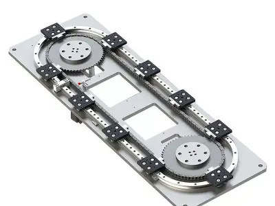 ARC Curved Linear Guide - Circular Conveyor Line Track System 3D model