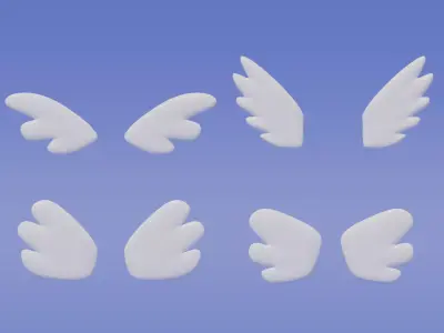 Cartoon Cute Wings Collection 3D model