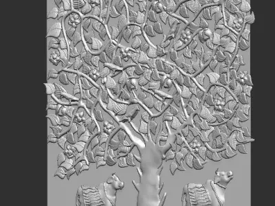  indian tree Wall Panel Indra Impex Shape Decorative Stone 3D print model