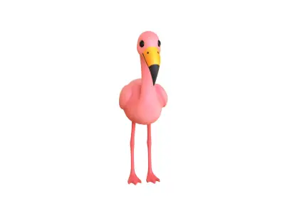 Cartoon Flamingo  Low-poly 3D model