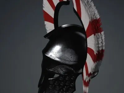  Spartan Royal Helmet v Ancient Iron  Low-poly 3D model