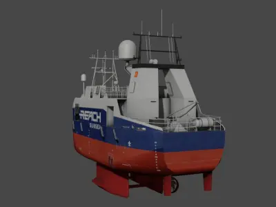 Remotely operated vehicle ROV vessel Low-poly 3D model