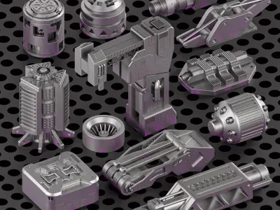 Hard Surface Kitbash 240 Model VOL01P 3D model