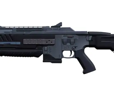 PSWC3 Futuristic Carbine Model Tactical Sci-Fi Rifle Game Ready Low-poly 3D model