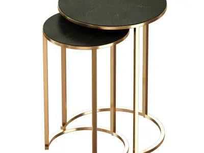 Keya Antique Brass Nesting Accent Tables Crate and Barrel 3D model