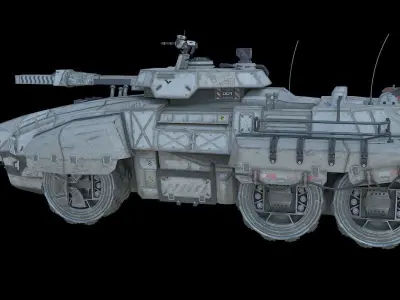 Sci-Fi Tank PBR Low-poly 3D model