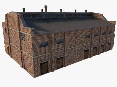 Factory Building 3 Low-poly 3D model