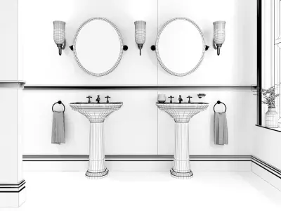 Victorian Bathroom - Classic 3D model